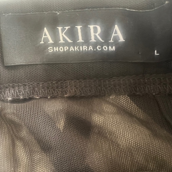 AKIRA Viva Las Vegas Mesh Fringe Skirt Size L | Party Festival Boho Goth Edgy - Picture 6 of 14